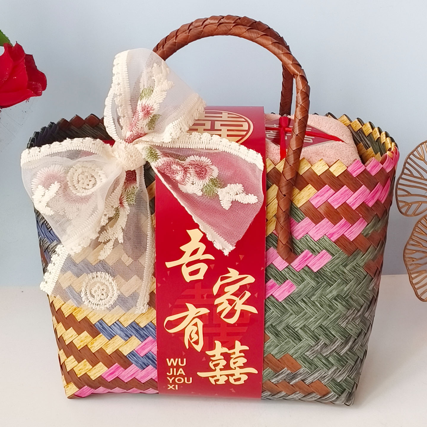 结婚喜饼小礼品篮高级感伴手礼