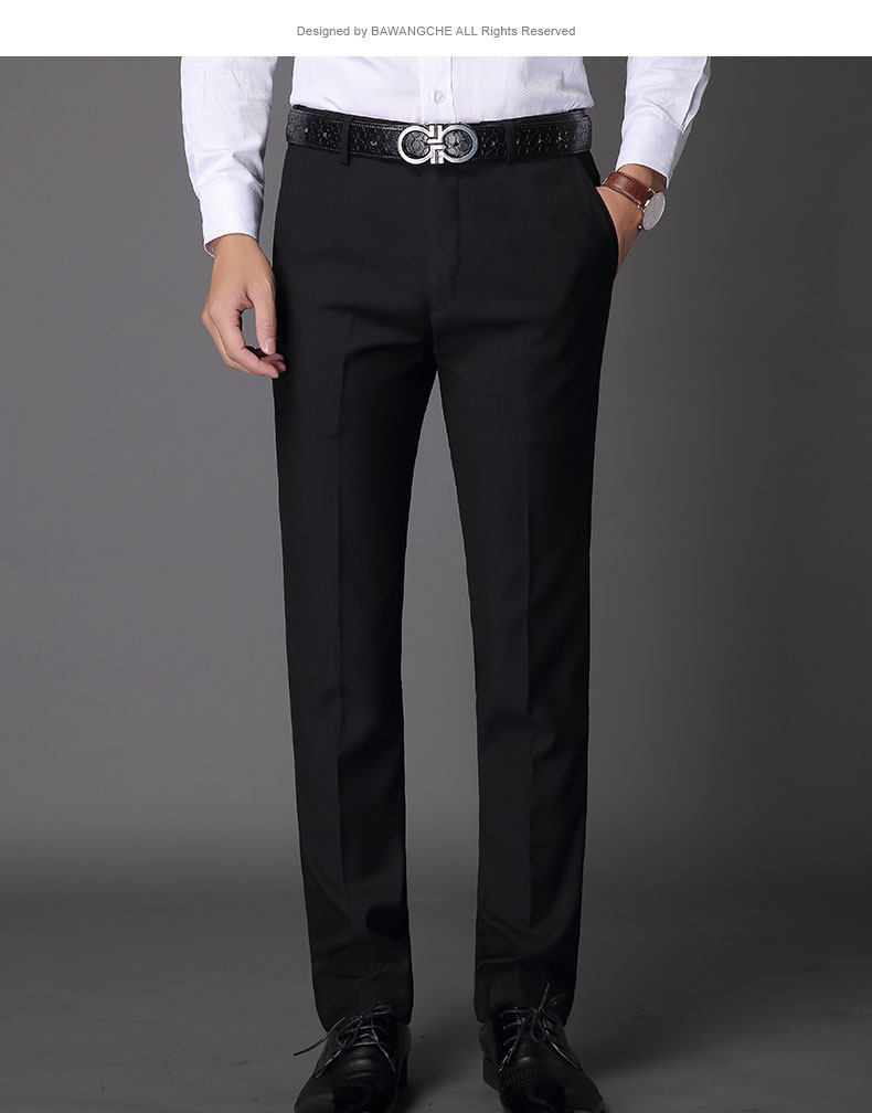 新款奔驰4s店男士黑色修身免烫西装裤奔驰工作服男裤弹力抗皱西裤