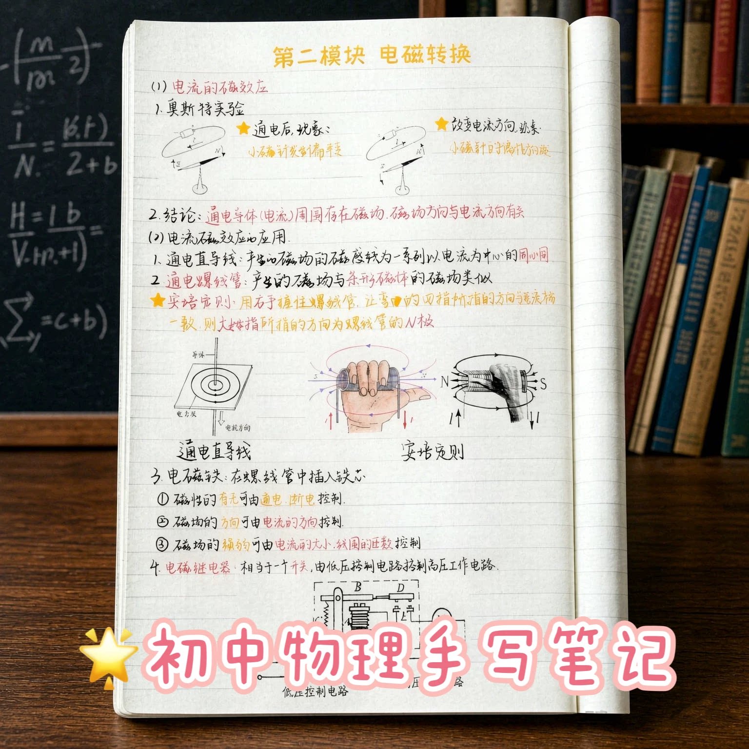 初中物理重点难点手写笔记物理学霸笔记中考复习知识点归纳纸质书