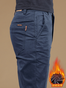 加绒休闲裤 冬季 男士 子百搭商务西裤 直筒带绒保暖裤 香港2024秋冬款