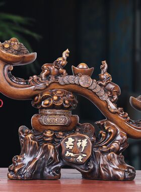 大号吉象如意聚宝盆摆件