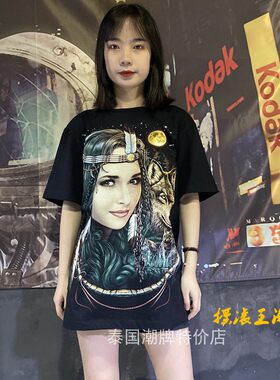大码夜光纯棉宽松印花