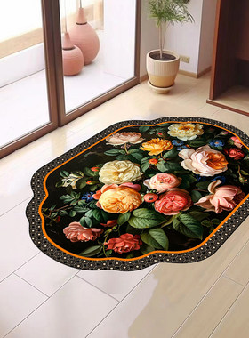欧式花卉地垫入户门垫脚垫
