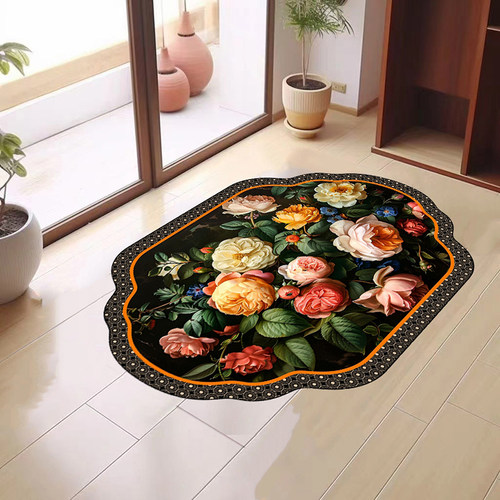 欧式花卉地垫入户门垫脚垫