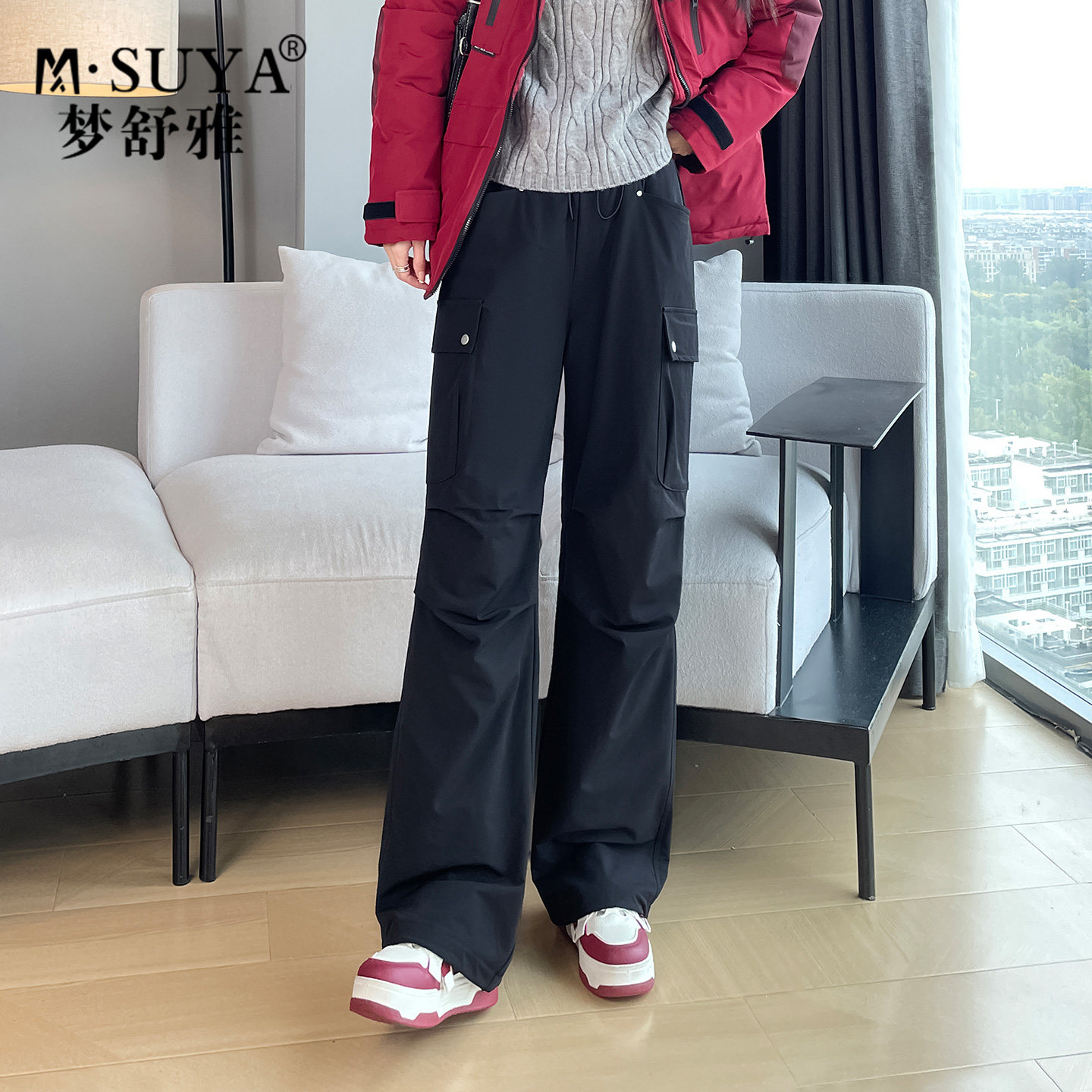 梦舒雅工装羽绒裤女冬季高腰加绒加厚户外保暖宽松直筒运动休闲裤,女装/女士精品,棉裤/羽绒裤,淘宝优惠券,粉丝福利购,淘宝优惠卷