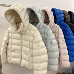 欧货排骨连帽保暖羽绒服女2025冬新款90白鸭绒泡芙宽松显瘦厚外套