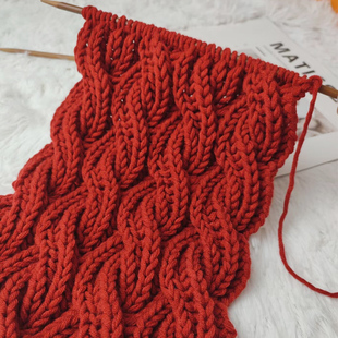 围巾自制材料包手工diy编织2024秋冬新款 粗毛线酒红色送男友闺蜜