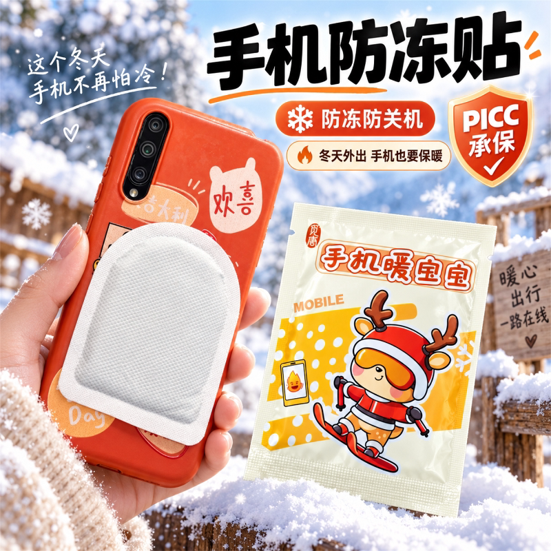 手机暖宝宝防冻防关机冬天东北户外防寒套壳加热发热贴保温暖神器