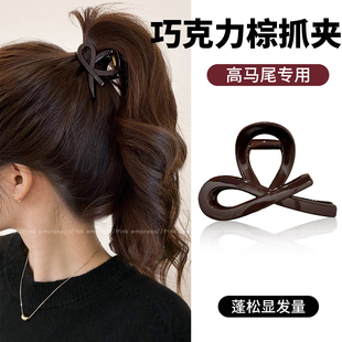 高马尾小号蝴蝶结发夹女后脑勺半扎发抓夹发量少头发鲨鱼夹子发卡