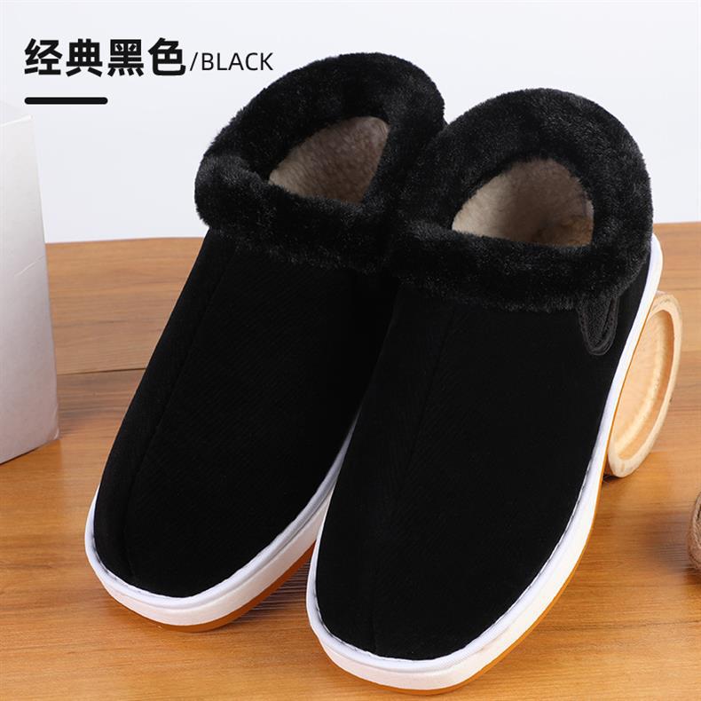 湖南冬季手工老棉鞋男女加绒保暖鞋灯芯绒布鞋防滑牛筋底父母鞋