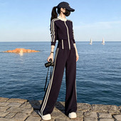 新款 修身 休闲运动风套装 时尚 穿搭简单大方两件套 女开衫 2026春季