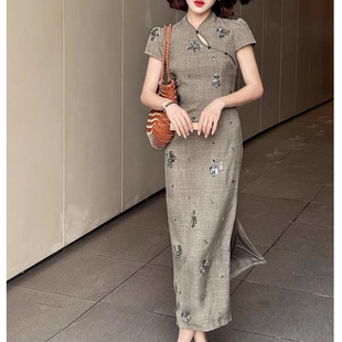 【珠玉凝香】新中式改良旗袍连衣裙女2026春收腰修身显瘦气质裙子