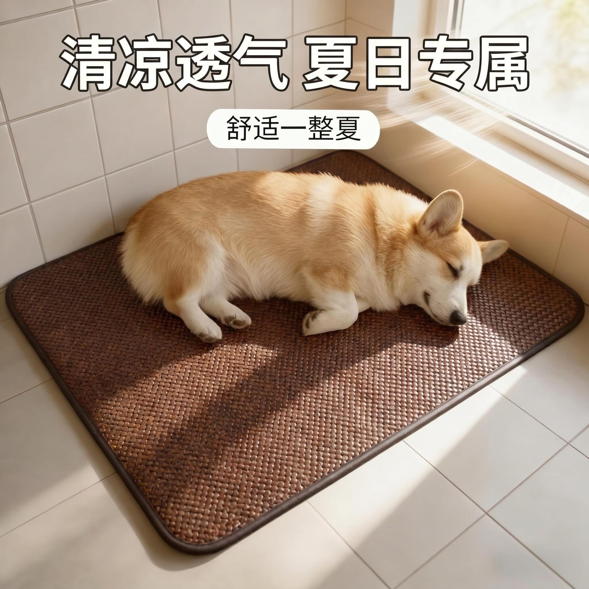 夏季宠物凉席垫免洗不粘毛藤席垫