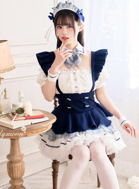 Malymoon【现货商品】原创cosplay 皇家蓝女主角女仆 10231