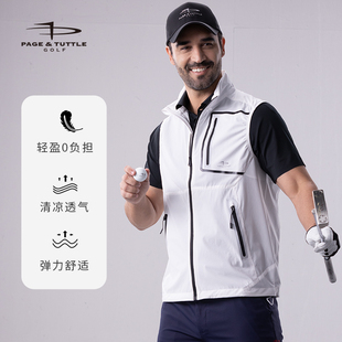 佩奇塔特高尔夫马甲男款防风运动马夹春夏轻薄背心立领坎肩男装