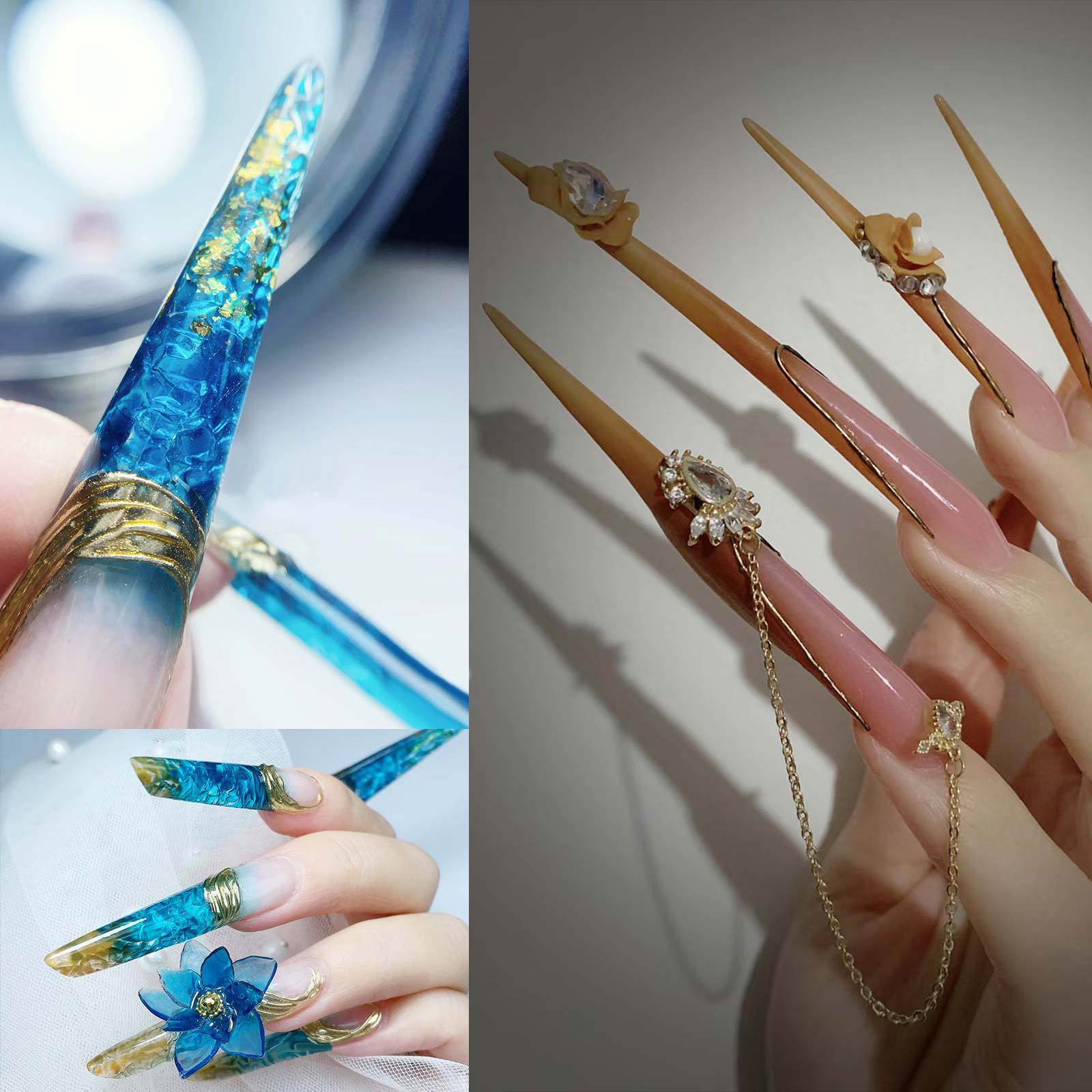 Nail Forms Extra Long Acrylic Gel Nails Nail Art Tips Extens_虎窝淘