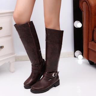 Ladies Shoes women winter Knee high Long Boots大码4143码皮靴