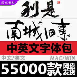 ps6神仙网红字体素材包pr字体中下载设计美工