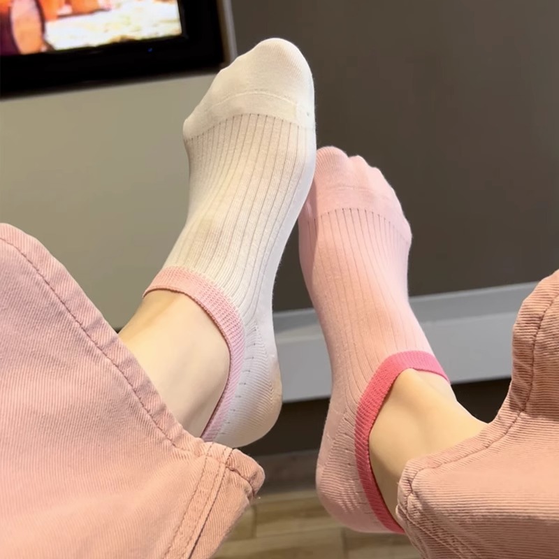 袜子女船袜夏季薄款防滑不掉跟纯棉夏天浅口无骨多巴胺ins潮短袜