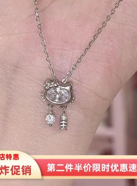 2025新款爆款气质猫咪项链女轻奢感小众设计感可爱灵动锁骨链