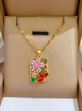 花朵项链时尚轻奢小众新款个性设计气质优雅百搭精致锁骨链女