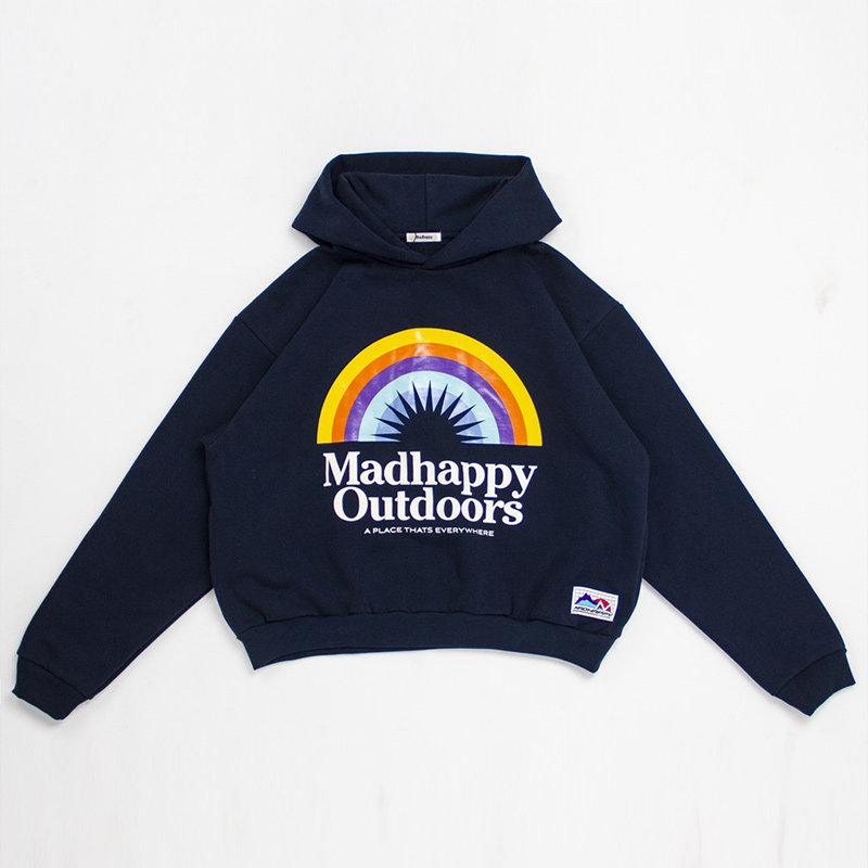 thumbnail for Trendy Madhappy hooded sweatshirt Los Angeles street loose rainbow print fleece pullover hoody for men and women