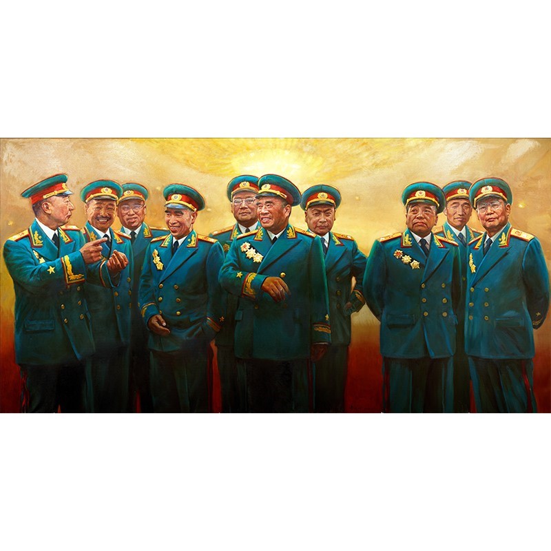 十大元帅画像集体合影客厅挂像加厚背胶海报挂画照片装饰画墙画图片
