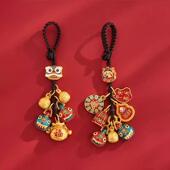 招财钥匙扣财神爷一家三口纳福吞金兽挂饰汽车钥匙炼 新疆 包邮 炼