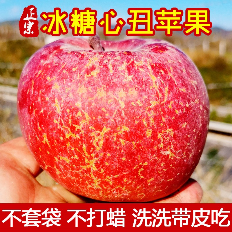 云南昭通苹果水果新鲜当季冰糖心丑萍果现摘红富士10斤平整箱包邮