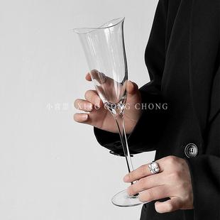 新疆 高档香 包邮 轻奢风红酒杯喇叭形女士高脚杯高颜值葡萄酒杯新款