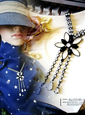 原创夸张蛋白石花朵主播孤品项链