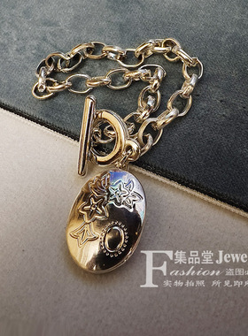 欧美国际范夸张复古宽面手镯闪钻