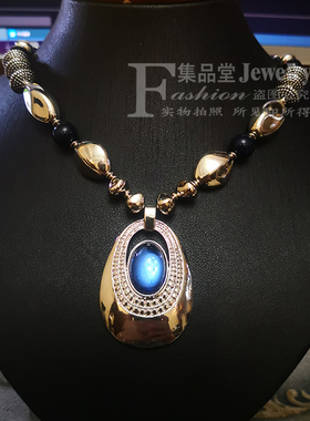 中古人造宝石复古回流项链独特