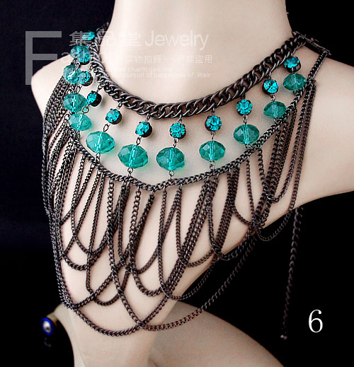 欧美款波西米亚风多色合金大项链