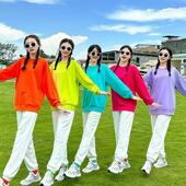 元 旦糖果色卫衣教师表演大学生啦啦操彩色多巴胺班服运动会演出服