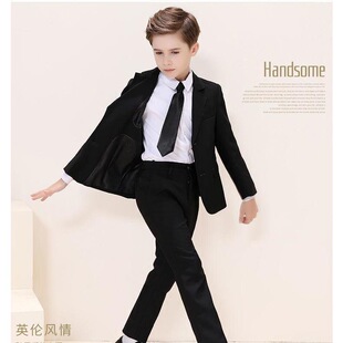 儿童西装套装男童小孩花童礼服中大童英伦风韩版男生小西服演出服