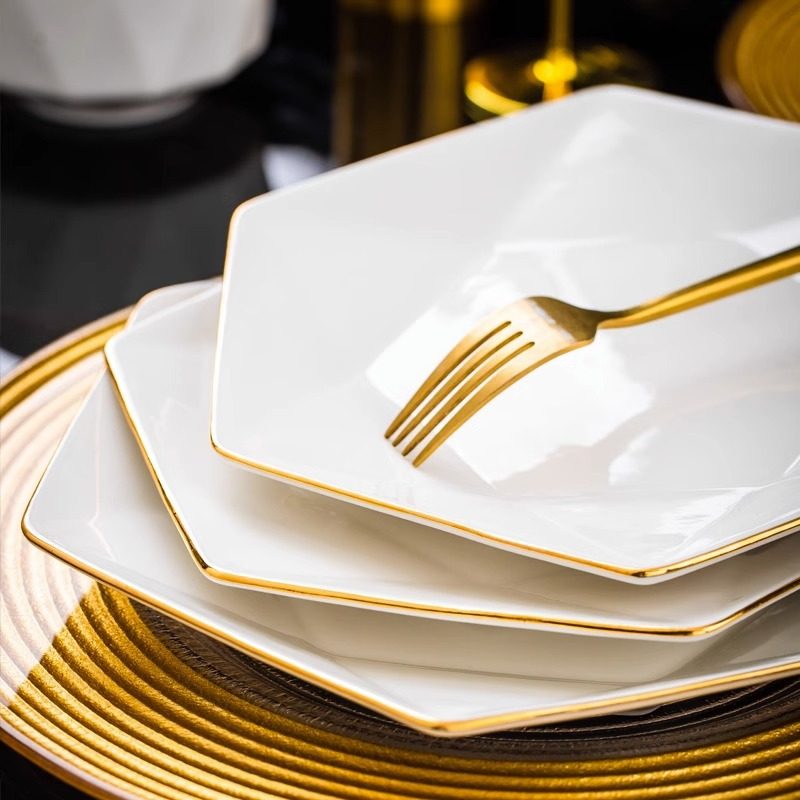 陶瓷盘子菜盘家用碟子牛排餐盘高级感轻奢碗碟套装家用陶瓷餐具,餐饮具,盘,淘宝优惠券,粉丝福利购,淘宝优惠卷