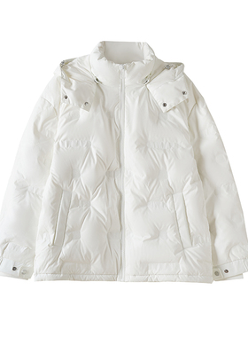 白色百搭连帽加厚反季羽绒服男青年休闲外套潮流 GEX1D2526544