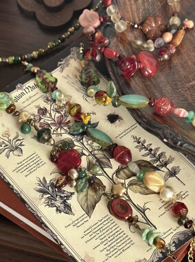 Christmas！圣诞礼物限量捷克珠手链复古做旧一加一shop原创设计