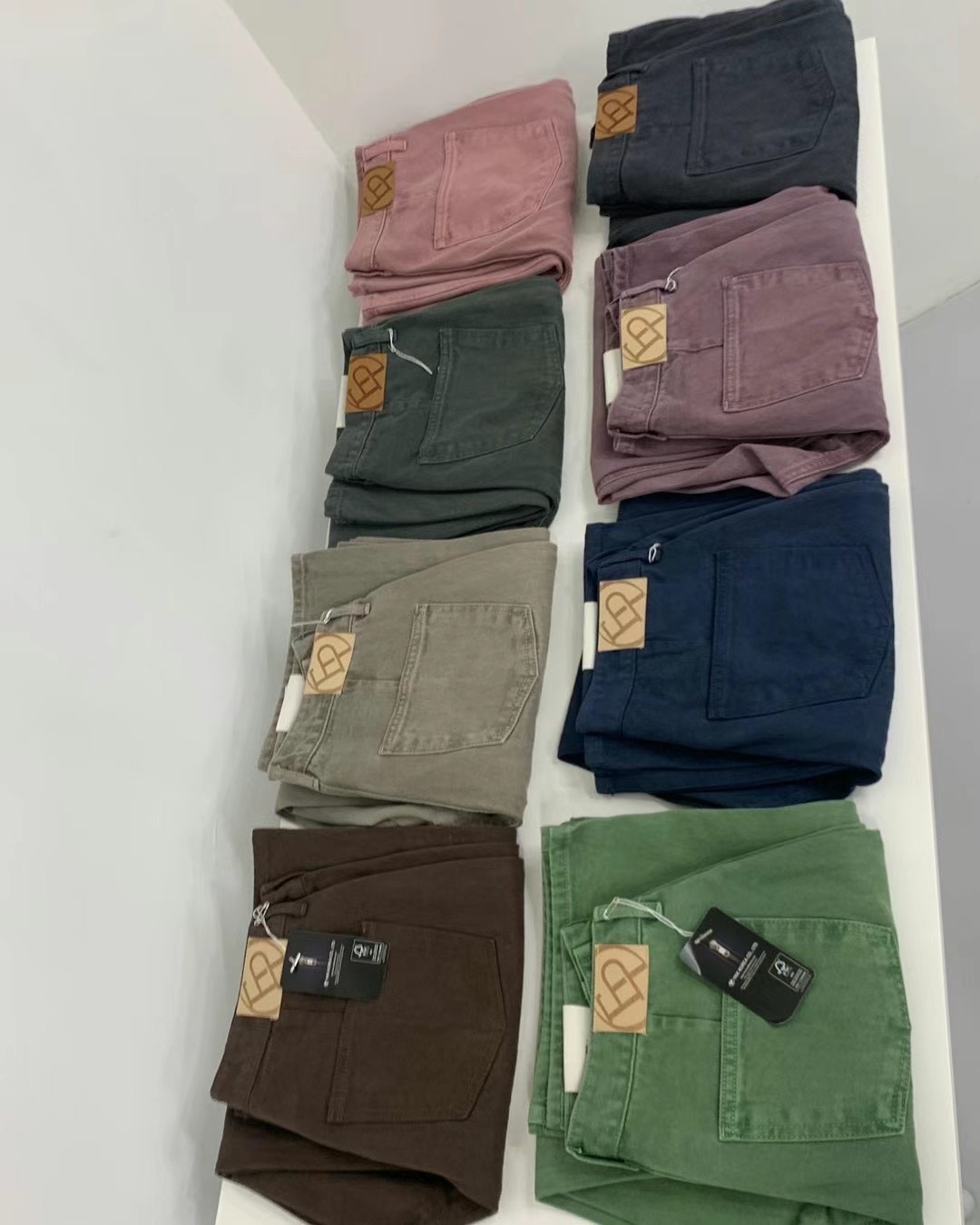 腰部调节扣多色牛仔裤长裤