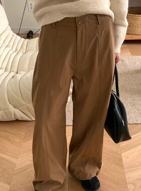 CC-LL韩国东大门代购 秋季新款 设计感高腰宽松束脚直筒休闲裤