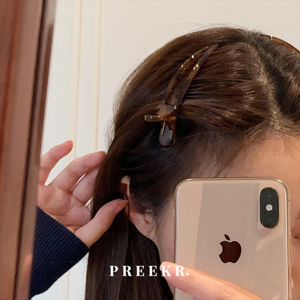 preeKrchic鸭嘴夹高级感轻奢碎发刘化妆边夹发夹女前额侧边刘海夹