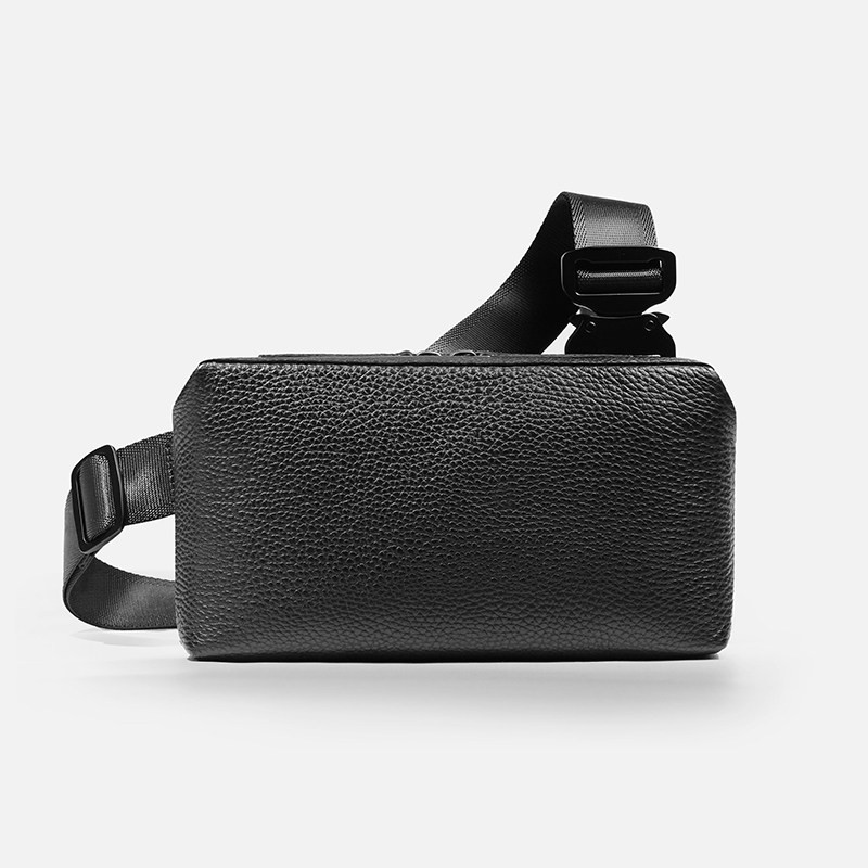 thumbnail for Gikani New Men's Small Bag Portable Crossbody Mobile Phone Bag Top Layer Cowhide Versatile Niche Chest Bag Leather Bag