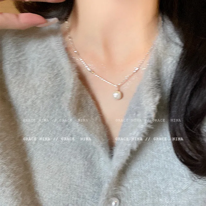 ins风巴洛克珍珠项链女简约高级感锁骨链小众百搭气质爆款毛衣链