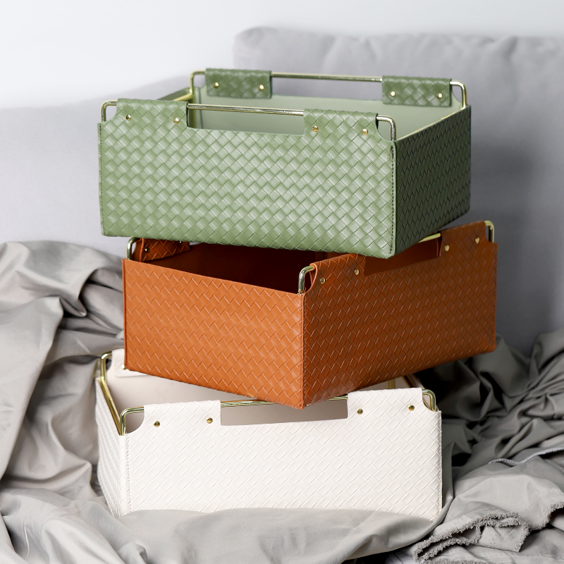 繁樹收納籃創意皮質雜物零食收納