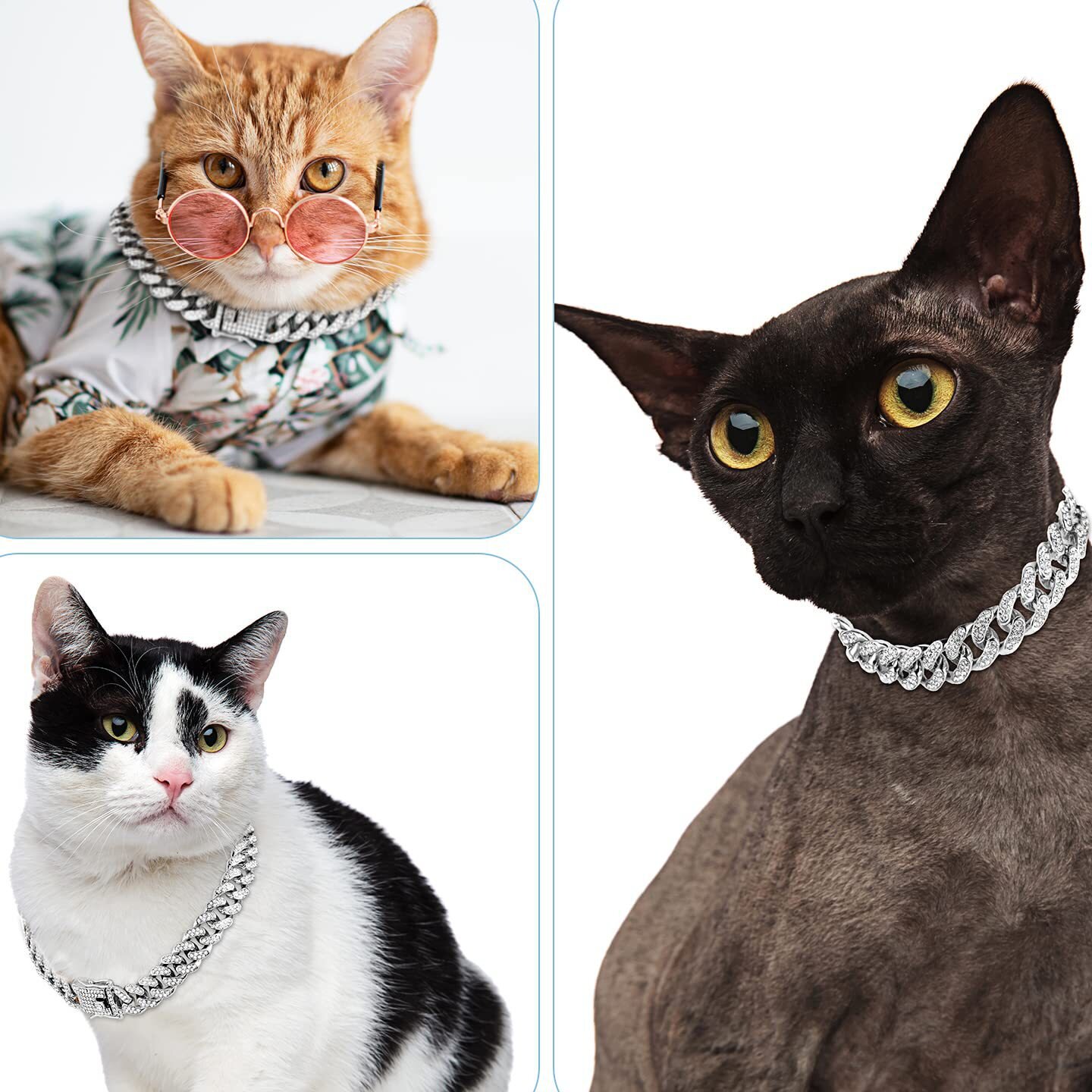 粉钻镶钻狗项圈狗项链嘻哈风镶钻欧美