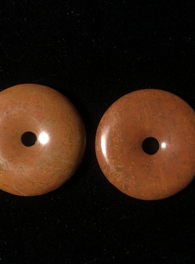 泗水滨红黄砭石平安扣项链吊坠挂件配饰  刮痧按摩链