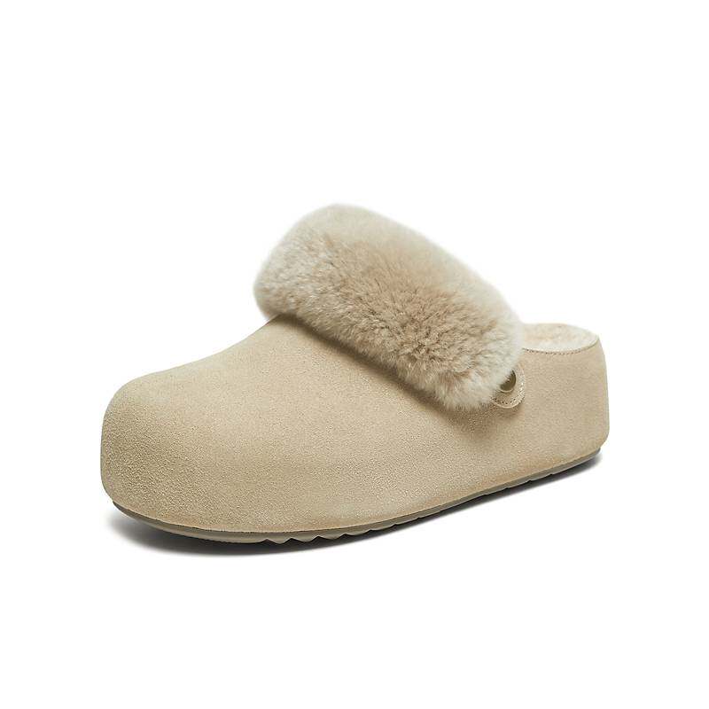 TATA他她女鞋2025勃肯鞋外穿厚底保暖包头外穿半拖鞋字YXC01DH5