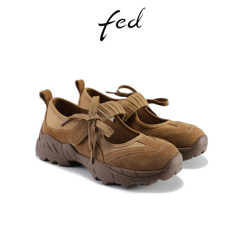 fed运动玛丽珍鞋春季新款女鞋魔术贴休闲鞋厚底鞋女款FWS327