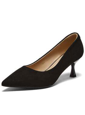 百思图26春新款通勤羊皮小猫跟高跟鞋尖头女浅口细跟单鞋K5828AQ6